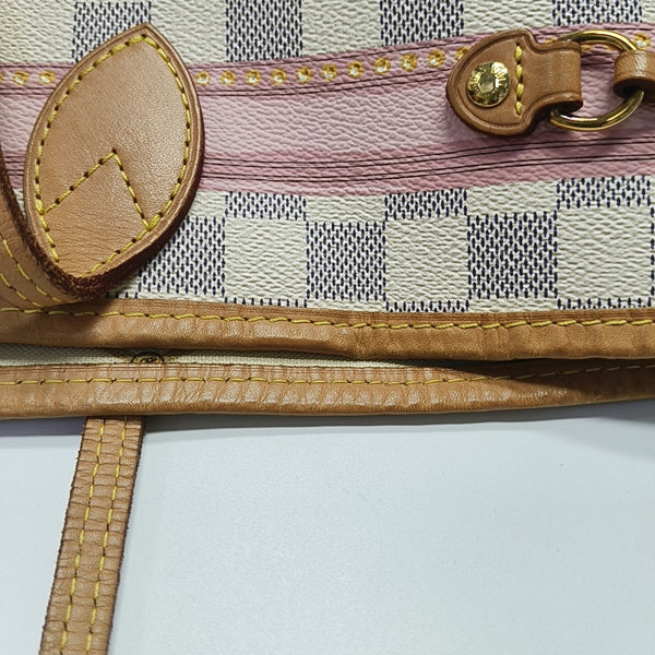 NEVERFULL MM Damier Azur Coated Canvas White