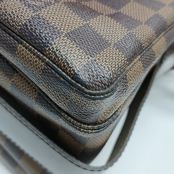 NAVIGLIO MM Damier Ebene Coated Canvas Brown