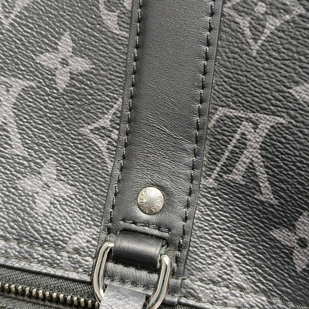 KEEPALL Monogram Coated Canvas Black