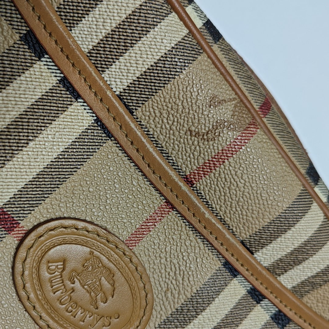 Coated Canvas Shoulder Bag Beige