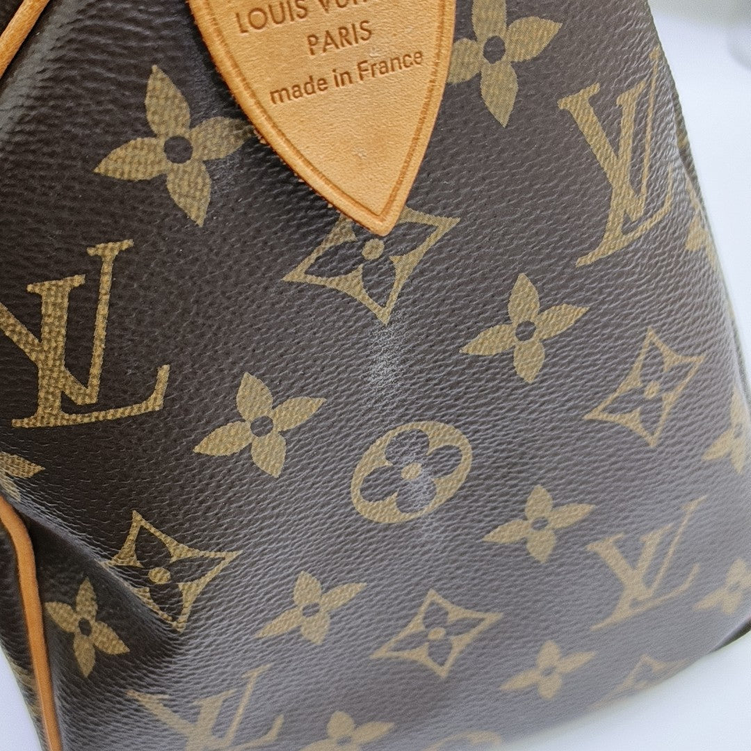SPEEDY 25 Monogram Coated Canvas Brown