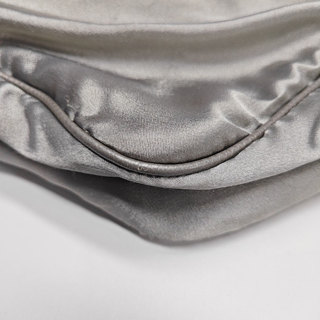 Nylon Shoulder Bag Silver