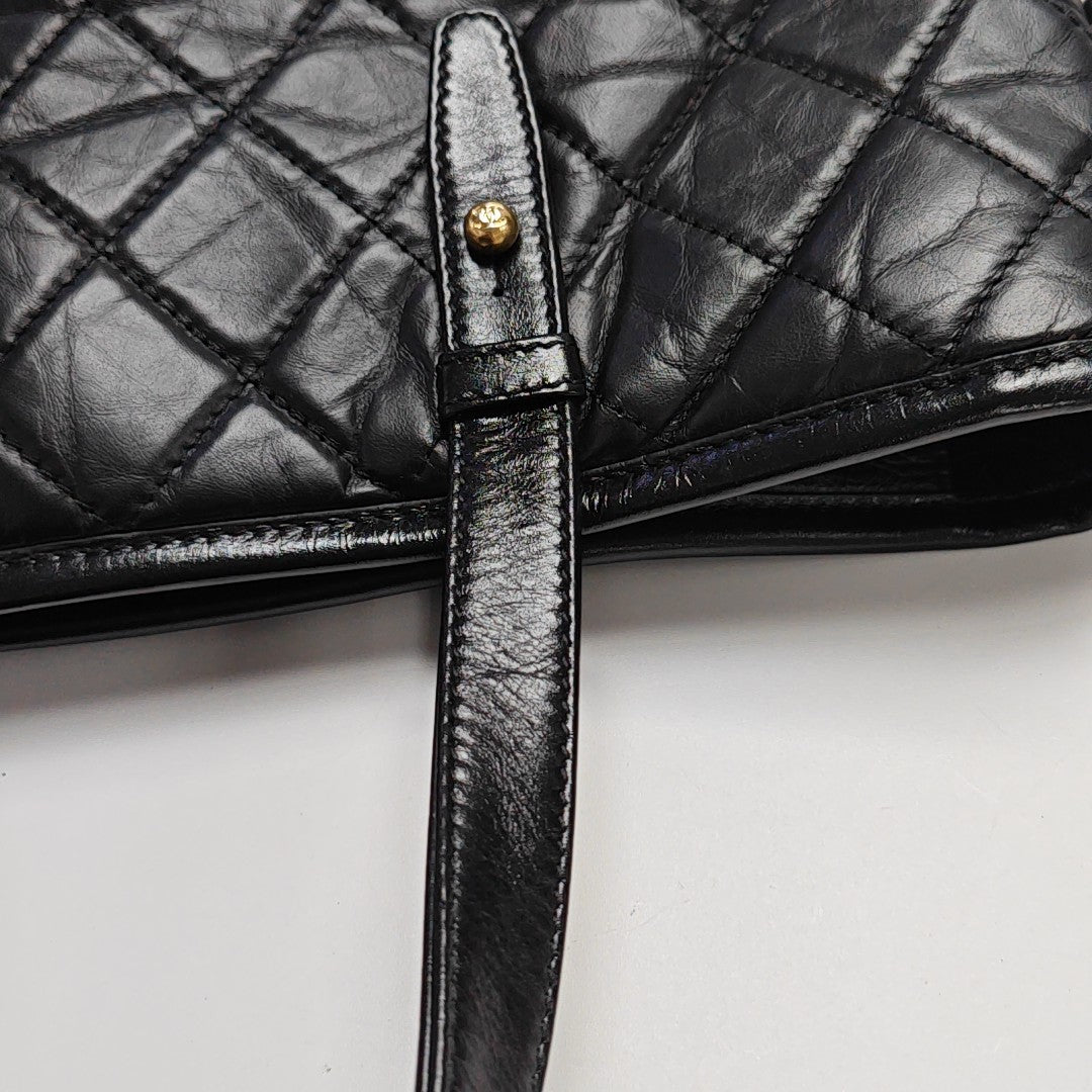 Quilted Calfskin Shoulder Bag Black