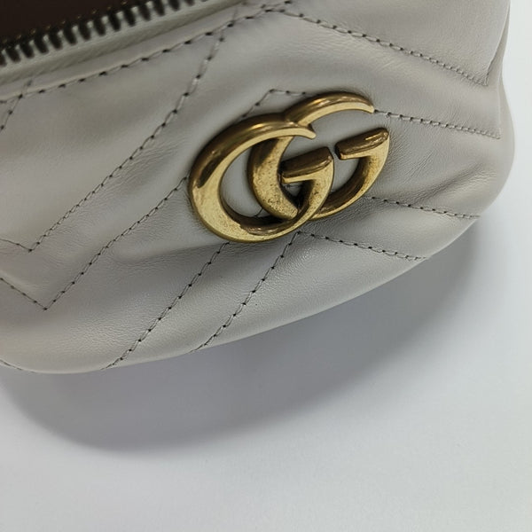 GG Marmont Mini Quilted Calfskin White