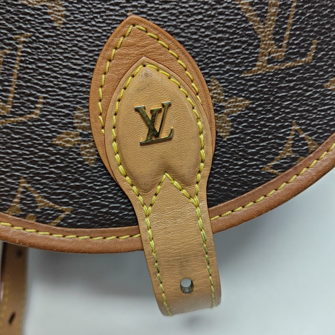TAMBOURINE Monogram Coated Canvas Brown