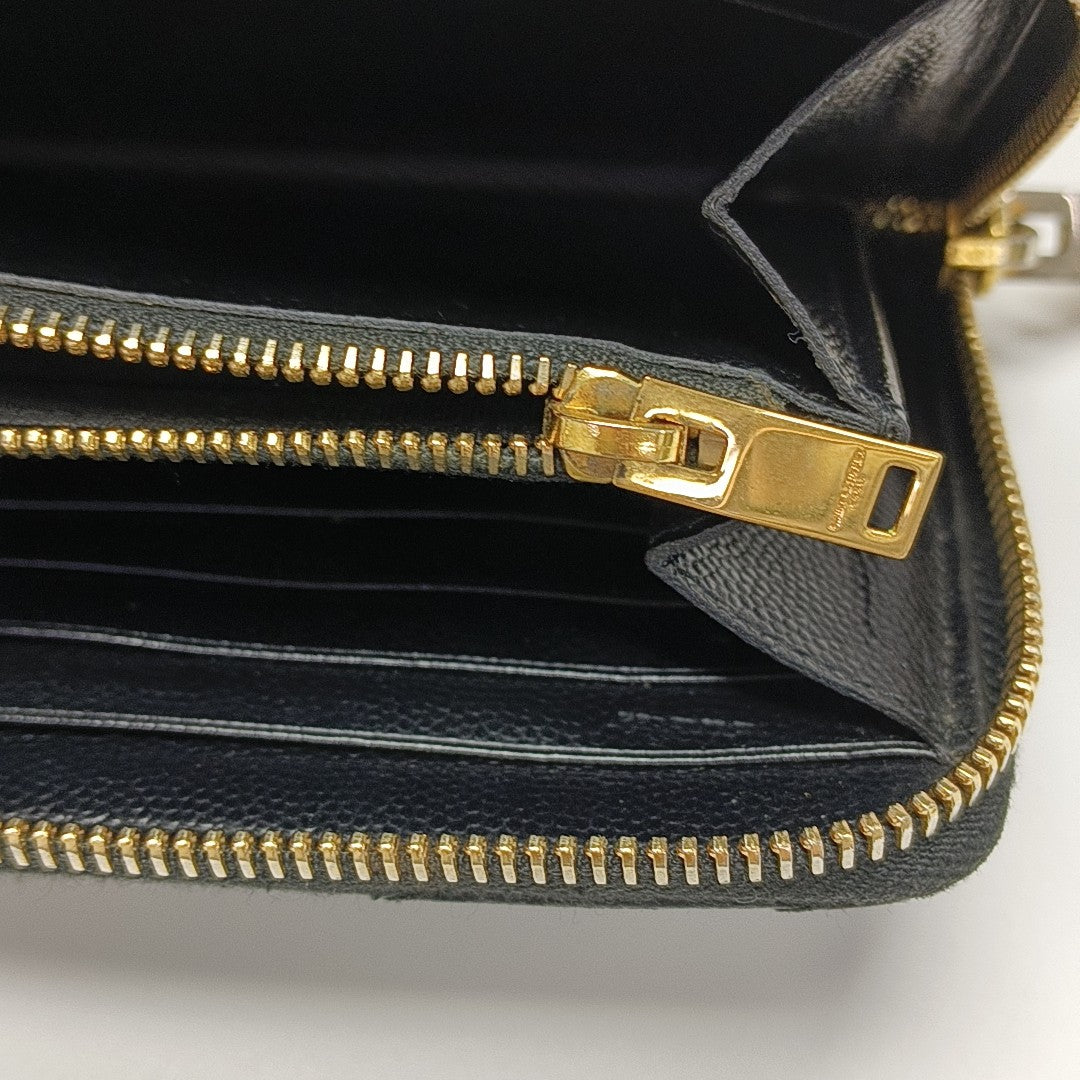 MONOGRAM Chevron Calfskin Black Wallet