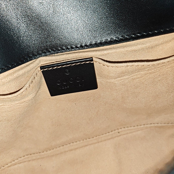 GG Marmont Small Quilted Calfskin Black