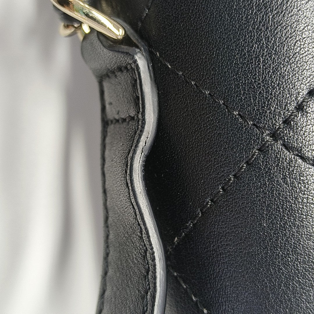 Quilted Calfskin Shoulder Bag Black
