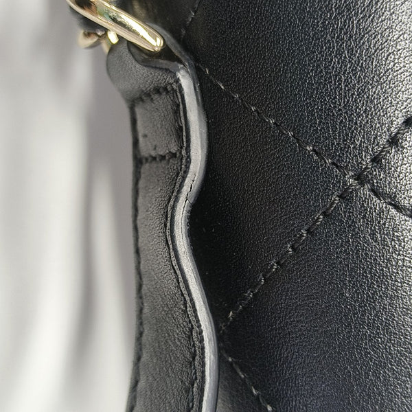 Quilted Calfskin Shoulder Bag Black