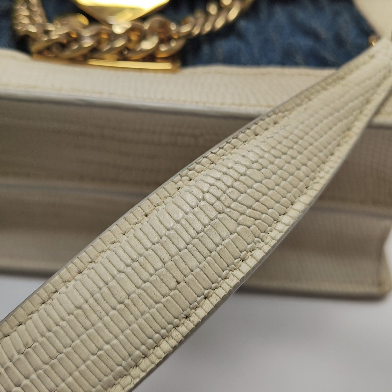 Miu Confidential Quilted Denim Blue