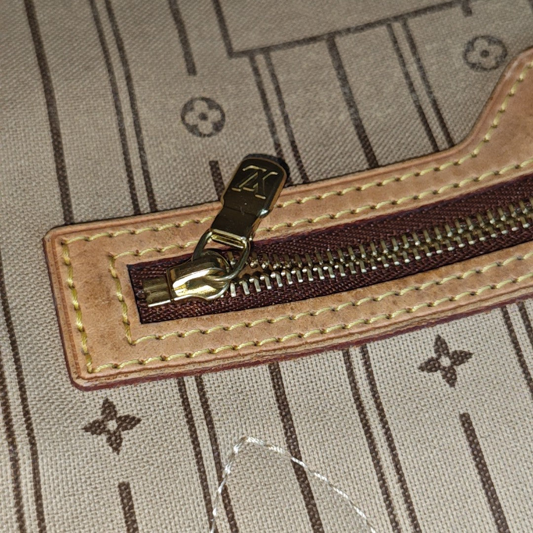 NEVERFULL MM Monogram Coated Canvas Brown