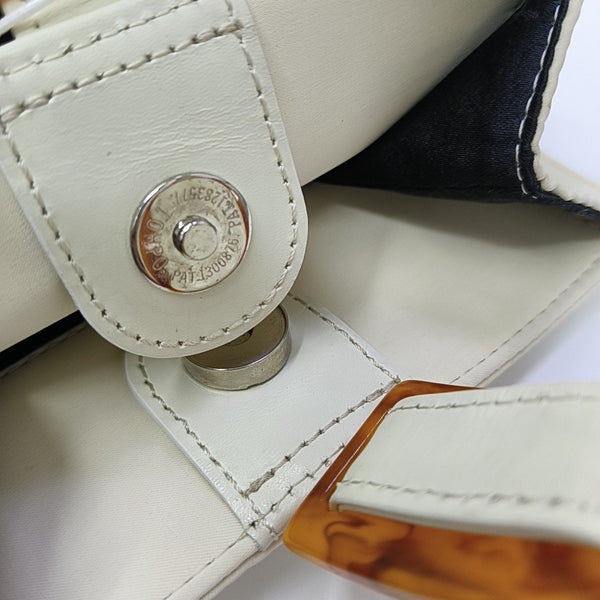 Fabric Top Handle Bag White