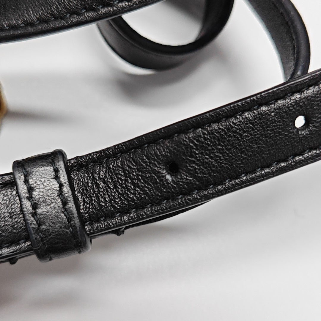 ANGIE Quilted Lambskin Black