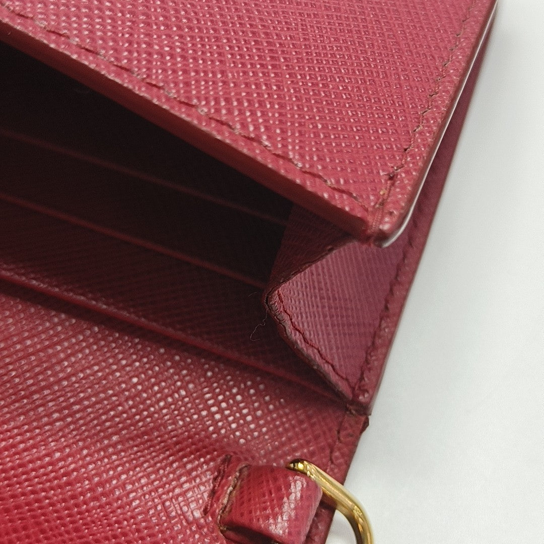 Saffiano Calfskin Shoulder Bag Red
