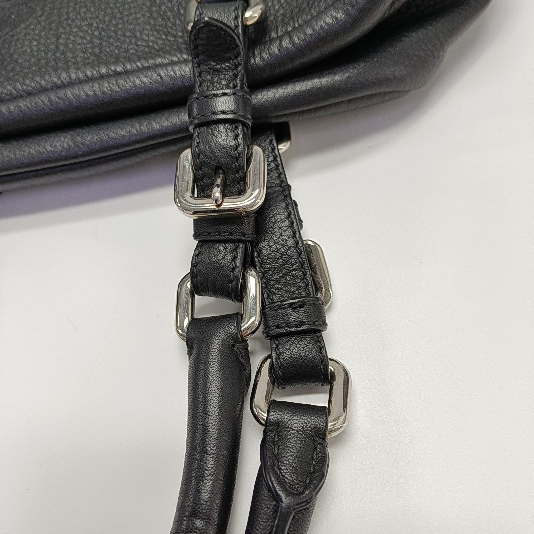 Calfskin Top Handle Bag Black