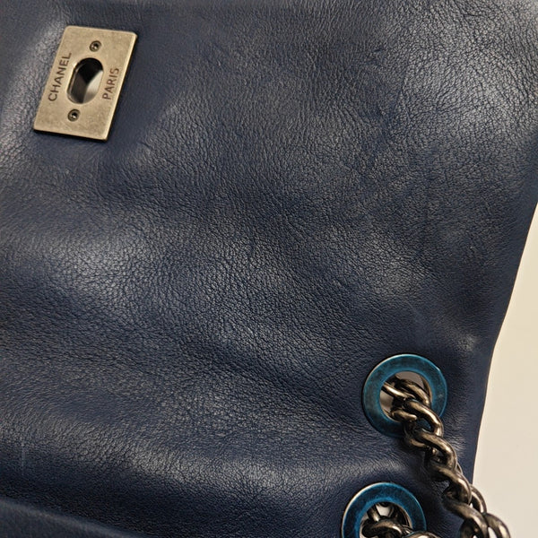 Quilted Calfskin Shoulder Bag Blue
