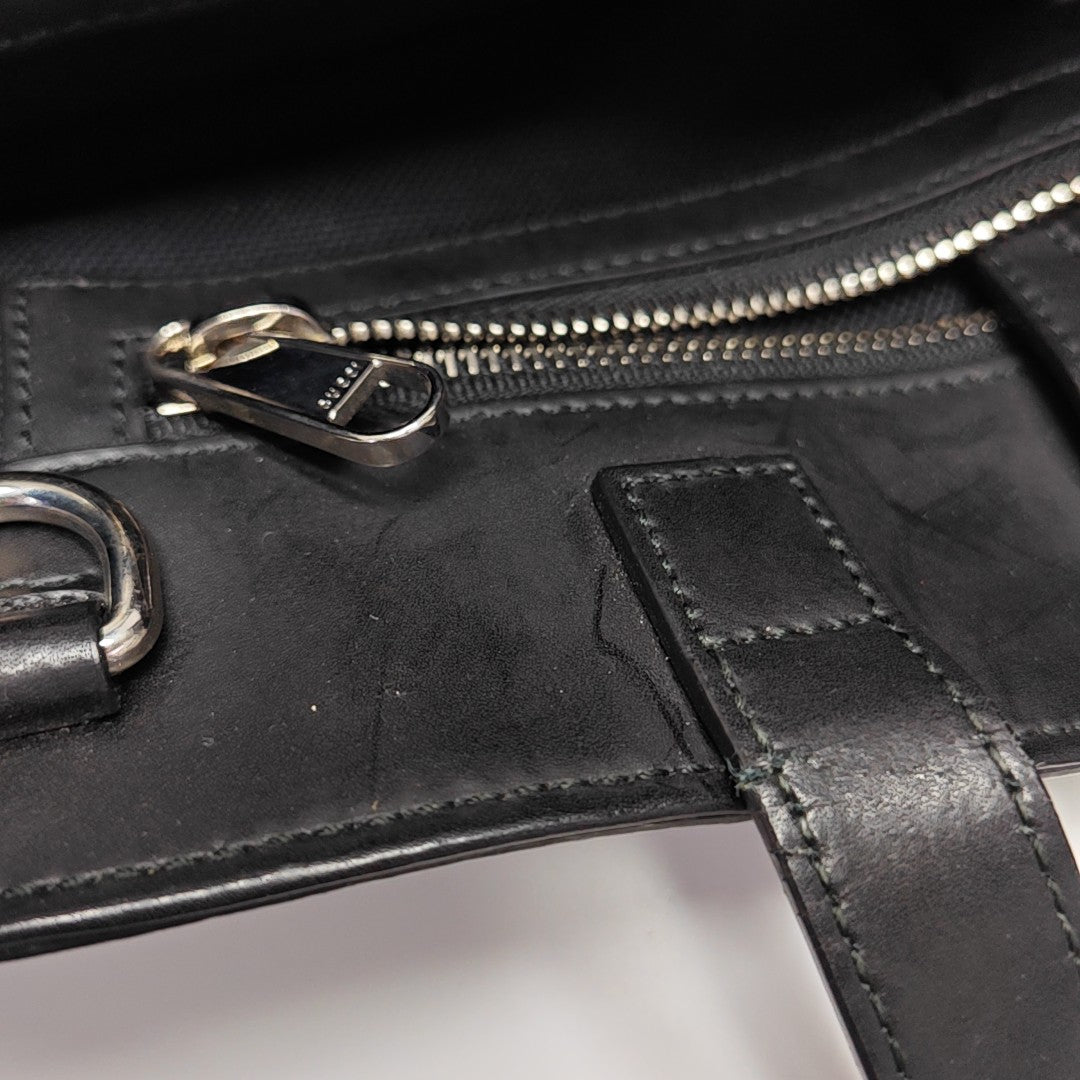 Monogram Coated Canvas Tote Bag Black