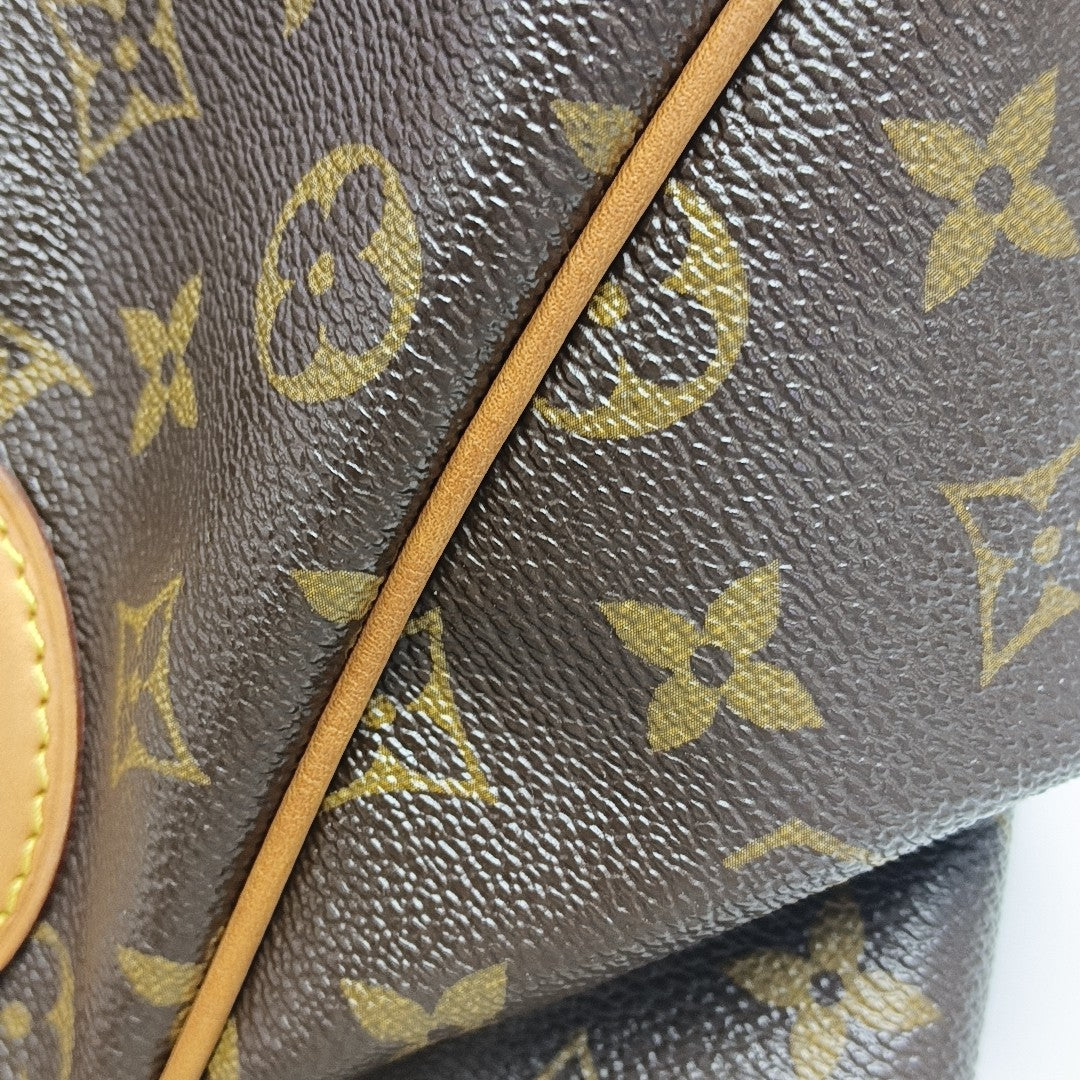 Monogram Coated Canvas Top Handle Bag Brown