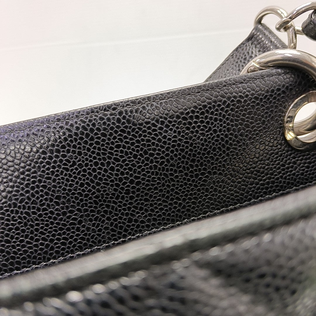 CHANEL GST Extra Large Quilted Grained Calfskin Black