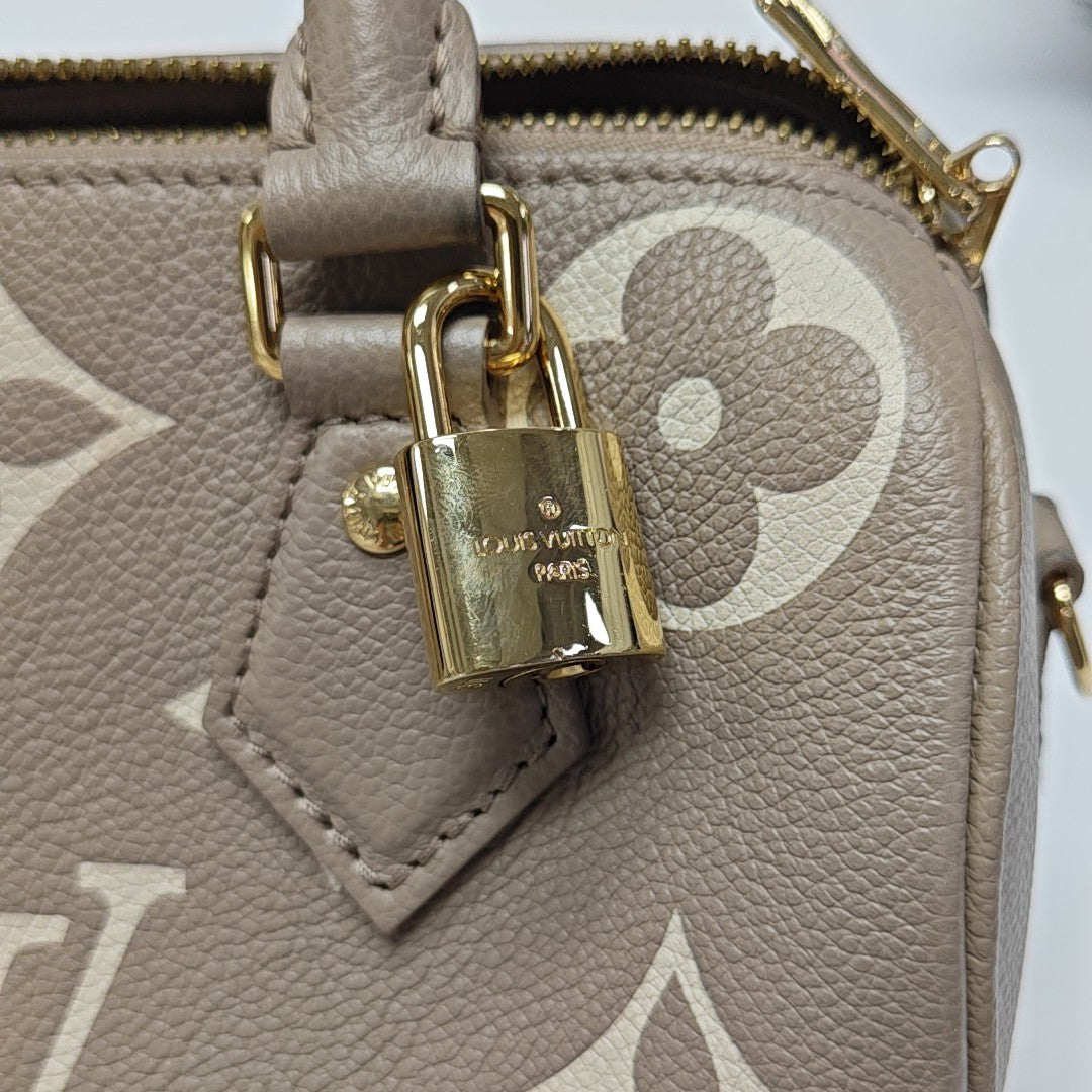 SPEEDY 20 Monogram Calfskin Gray