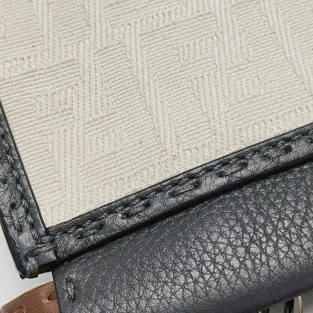 Monogram Fabric Shoulder Bag White
