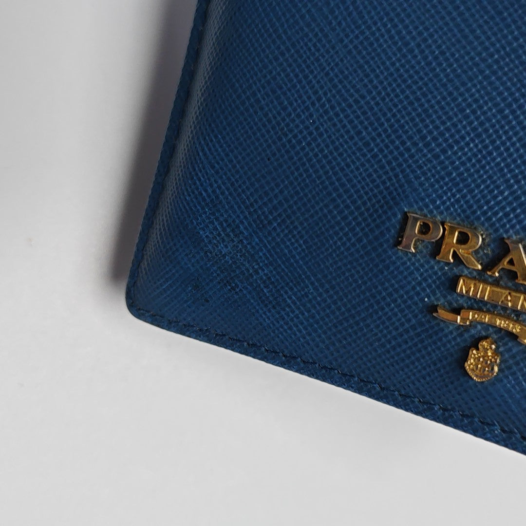 Calfskin Wallet Small Blue