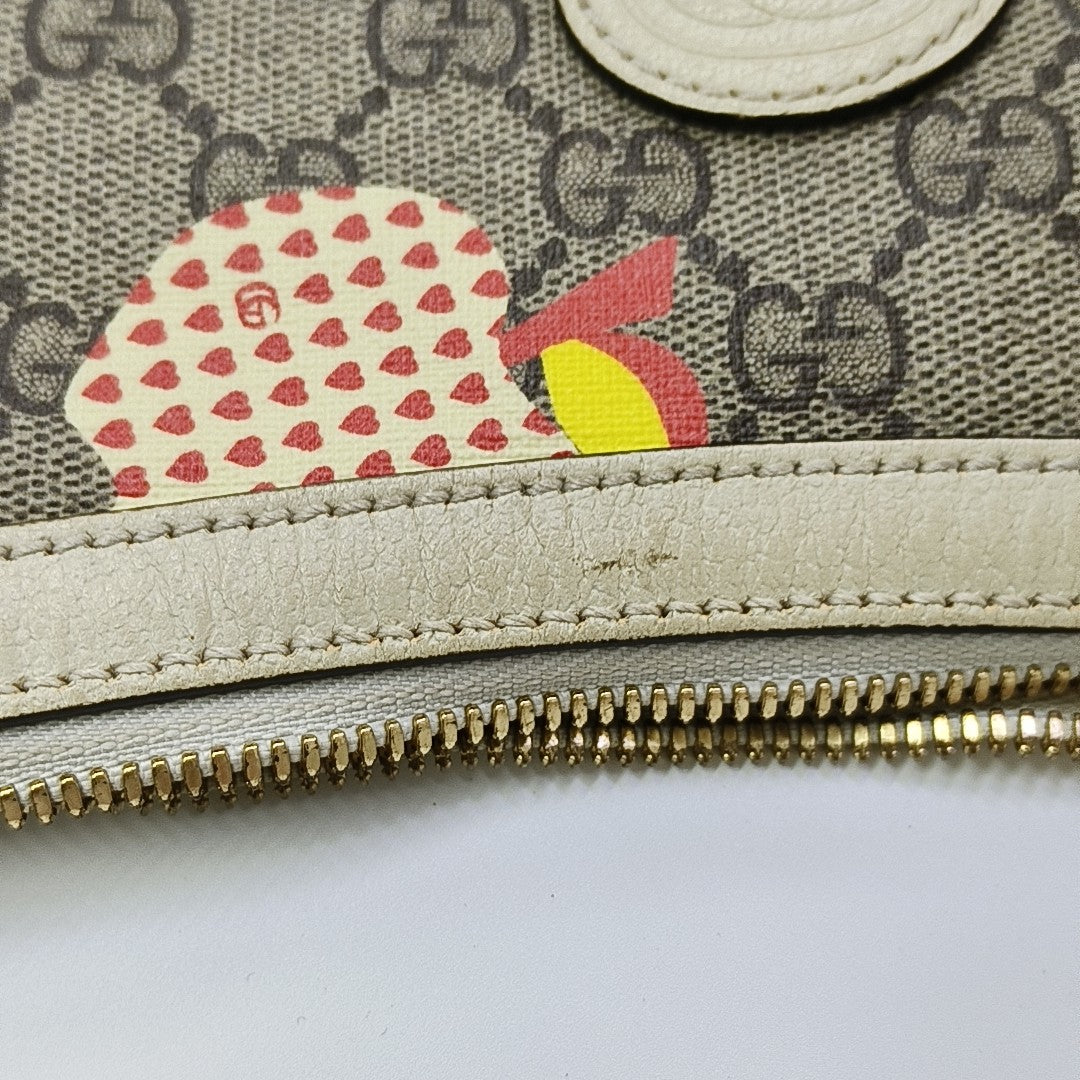 Ophidia Small Monogram Coated Canvas Beige