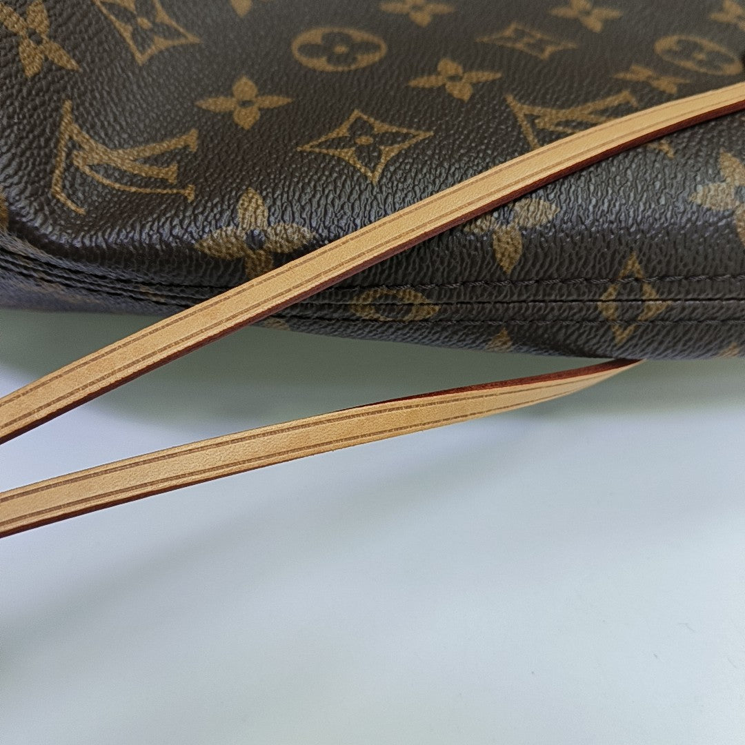 NEVERFULL MM Monogram Coated Canvas Brown