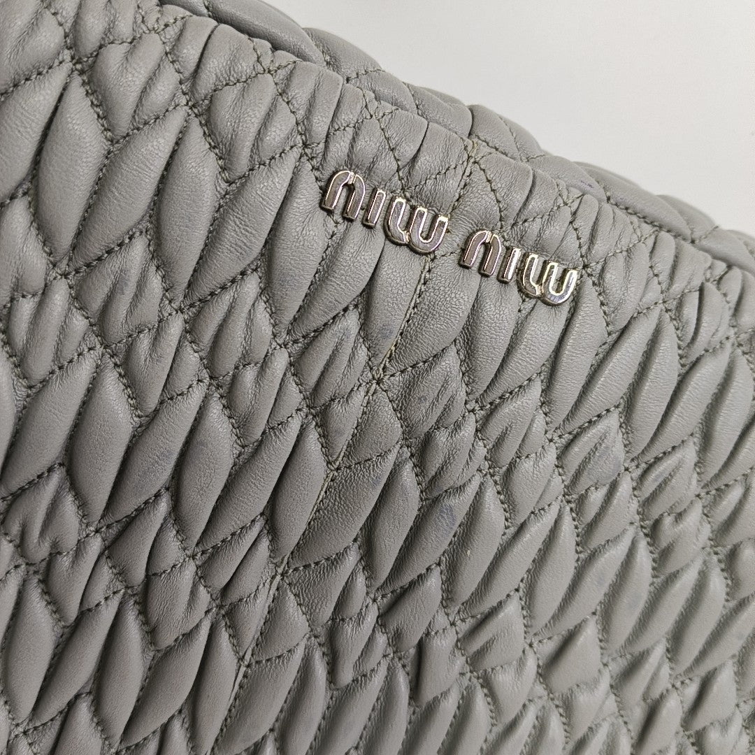 Crystal Quilted Lambskin Gray