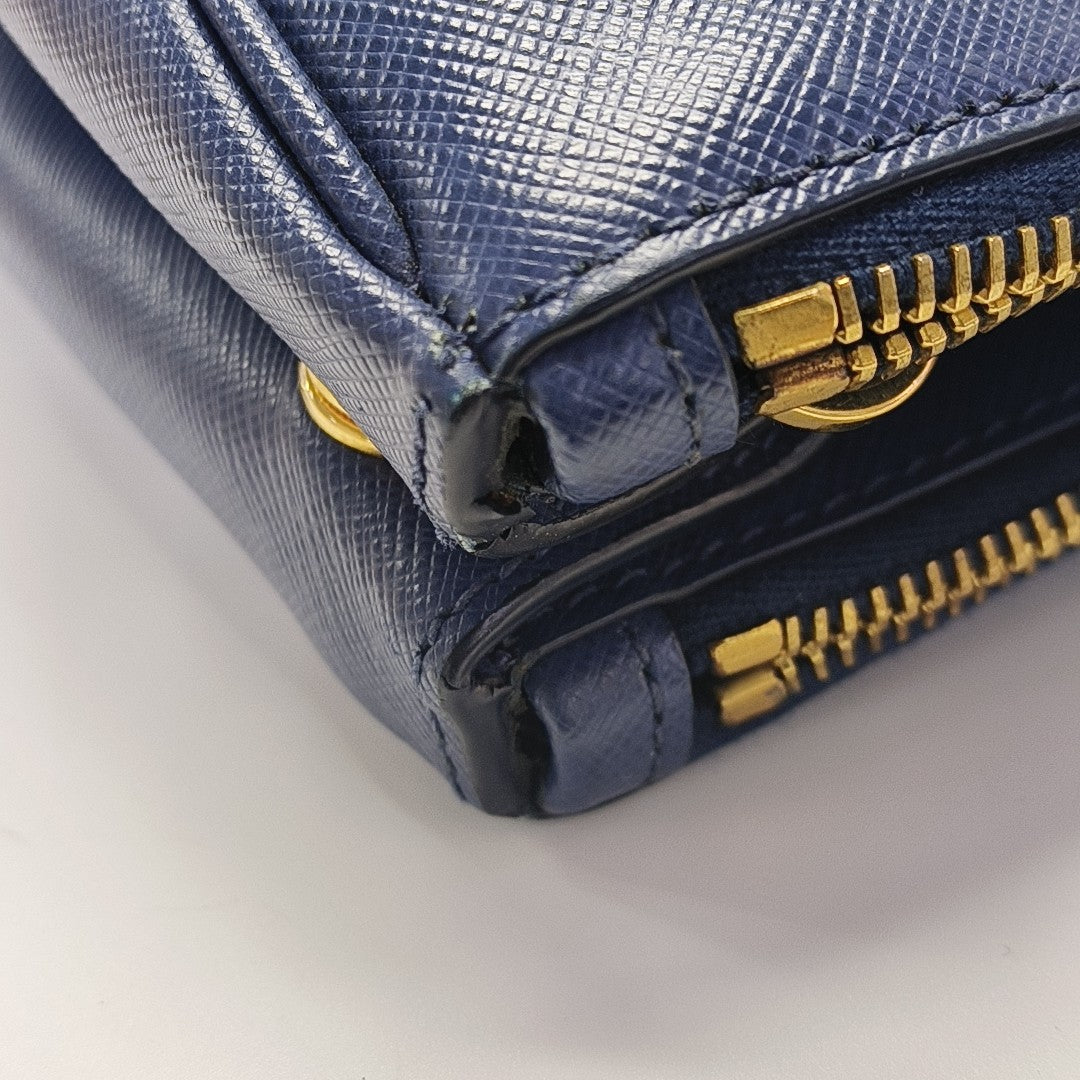 Galleria Large Saffiano Calfskin Blue