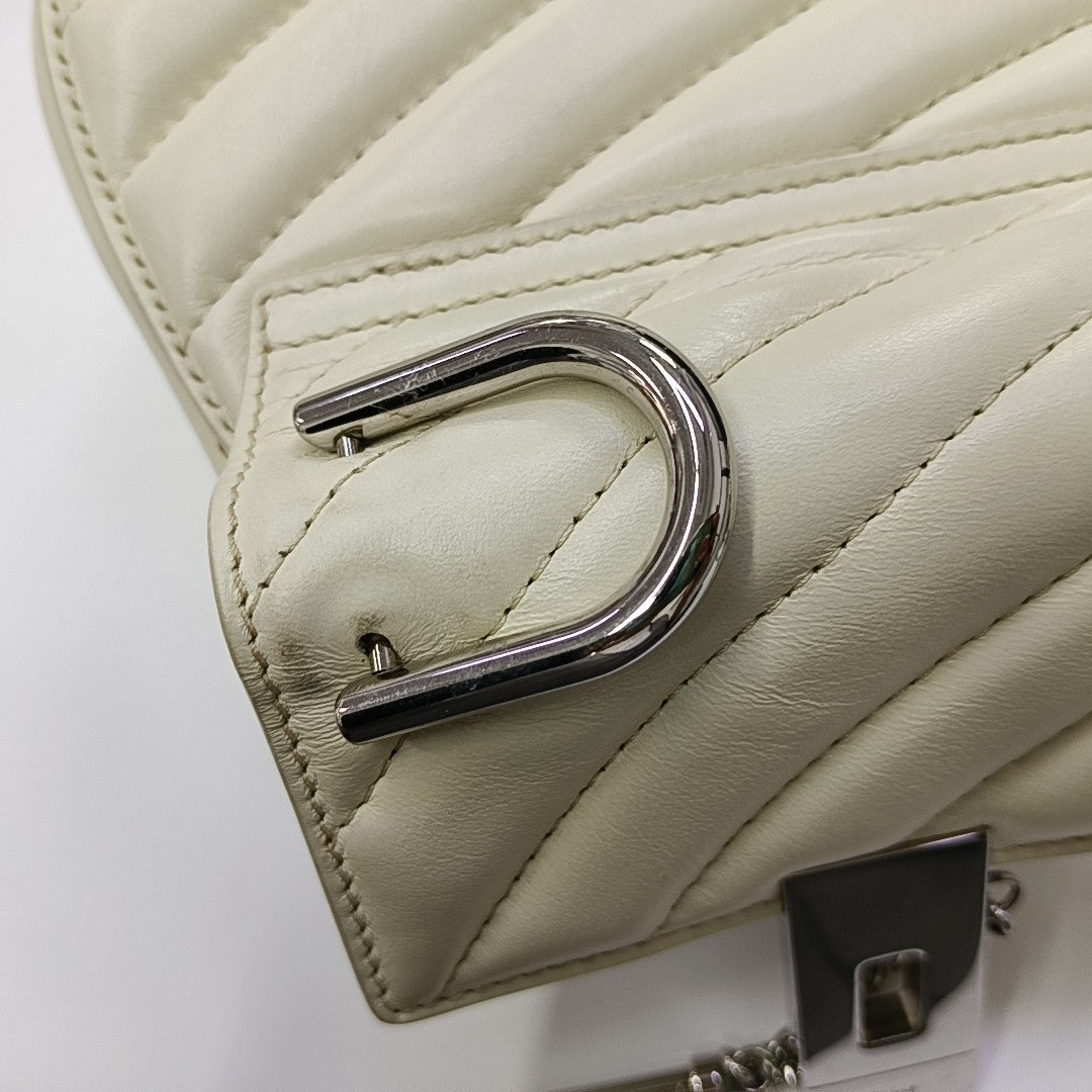Drew Nano Quilted Calfskin White