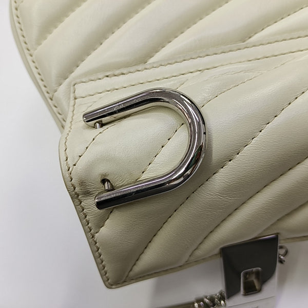 Drew Nano Quilted Calfskin White