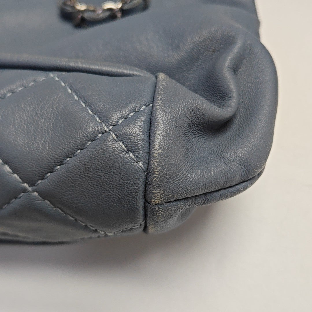 Quilted Lambskin Shoulder Bag Blue