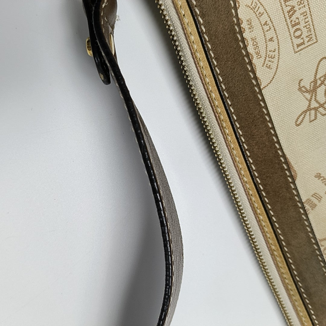 Monogram Canvas Shoulder Bag Beige