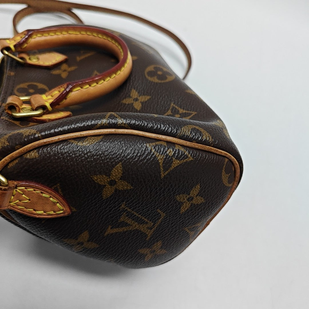 SPEEDY Nano Monogram Coated Canvas Brown