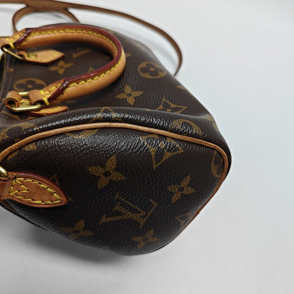 SPEEDY Nano Monogram Coated Canvas Brown