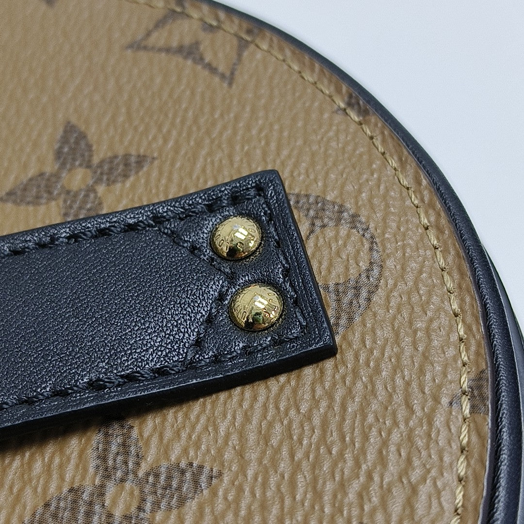 BOITE CHAPEAU Mini Monogram Coated Canvas Brown