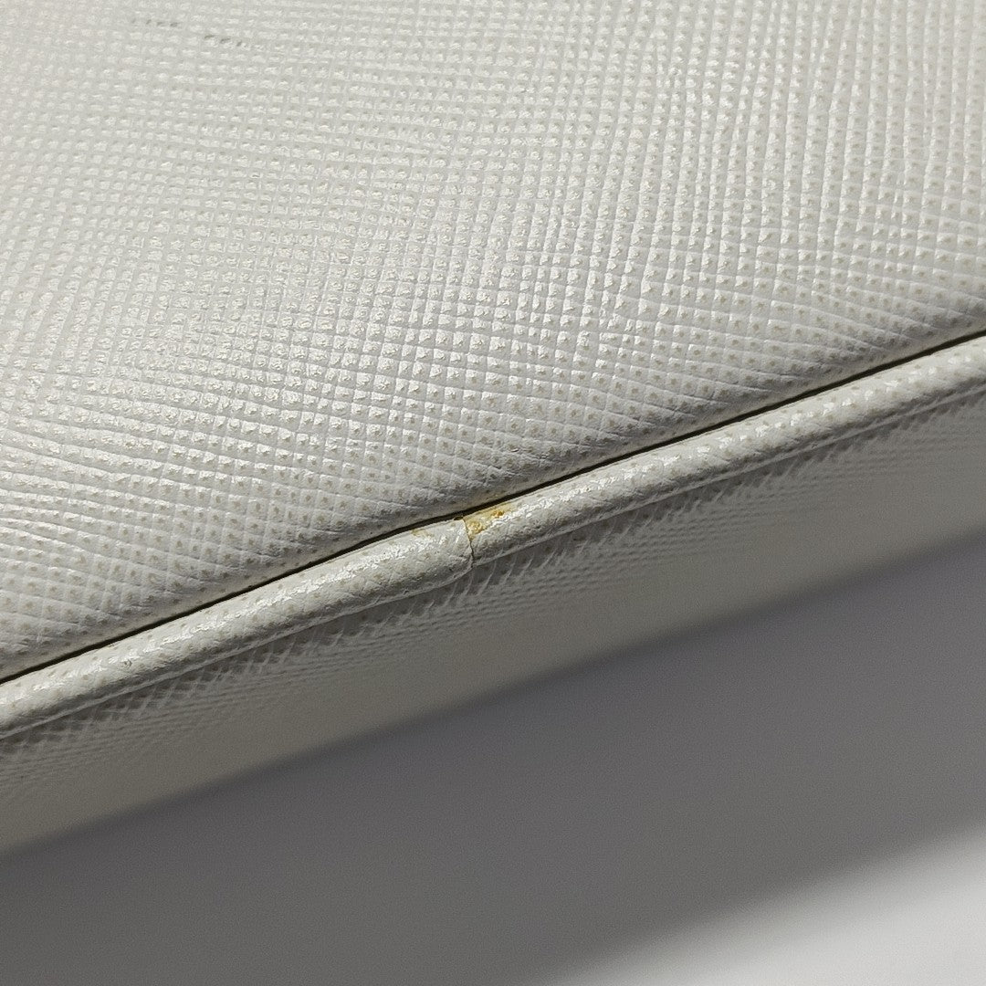 Saffiano Calfskin Shoulder Bag White
