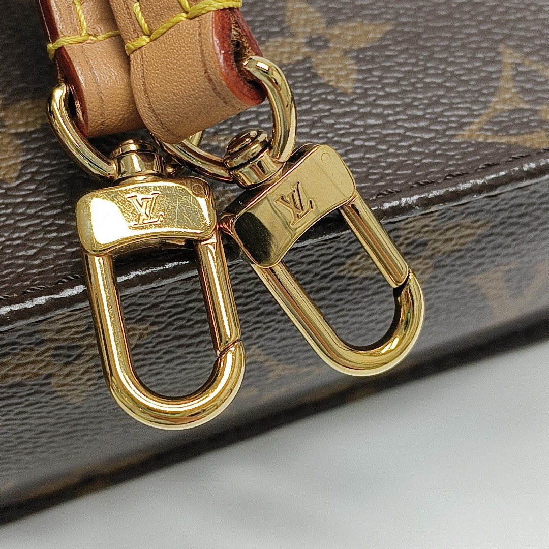 SAC PLAT Mini Monogram Coated Canvas Brown
