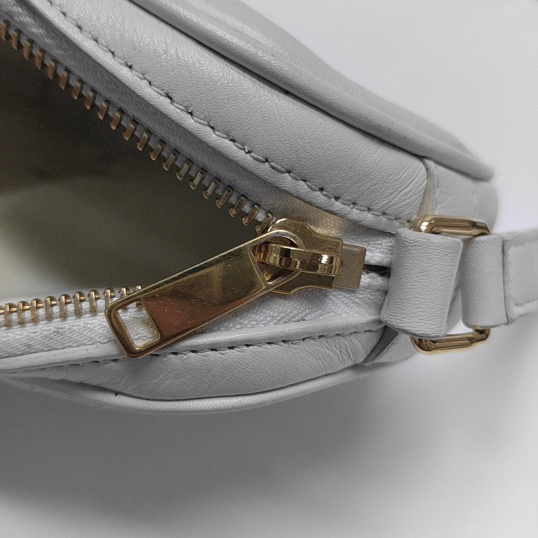 C CHARM Quilted Calfskin White