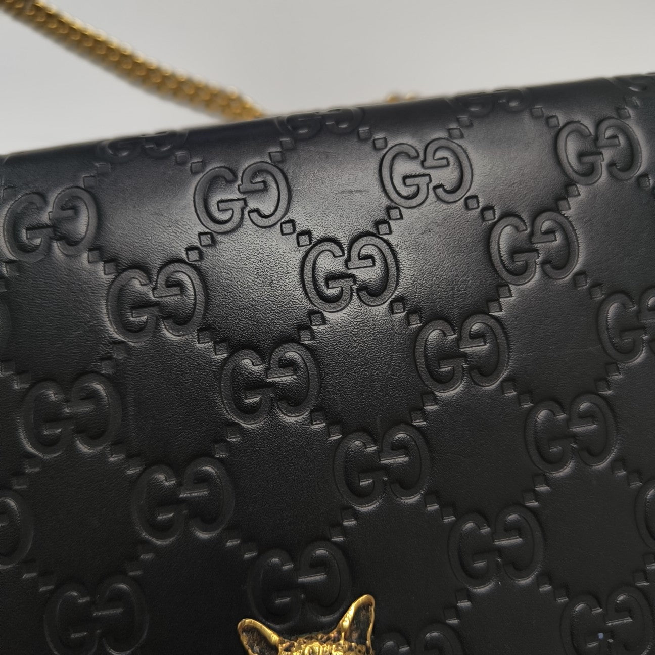 Monogram Calfskin Shoulder Bag Black