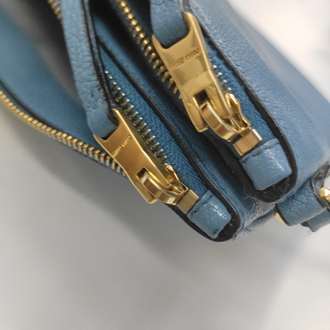 Calfskin Shoulder Bag Blue