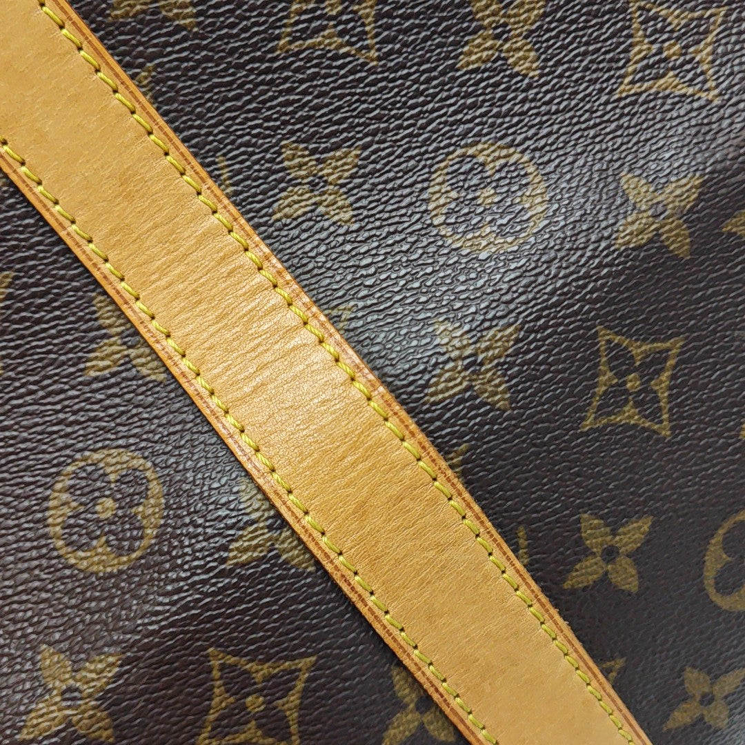 KEEPALL 60 Monogram Coated Canvas Brown