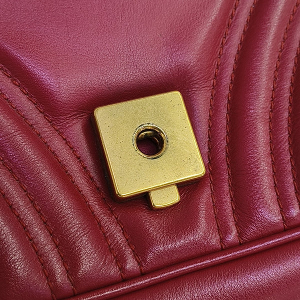 GG Marmont Medium Quilted Calfskin Red