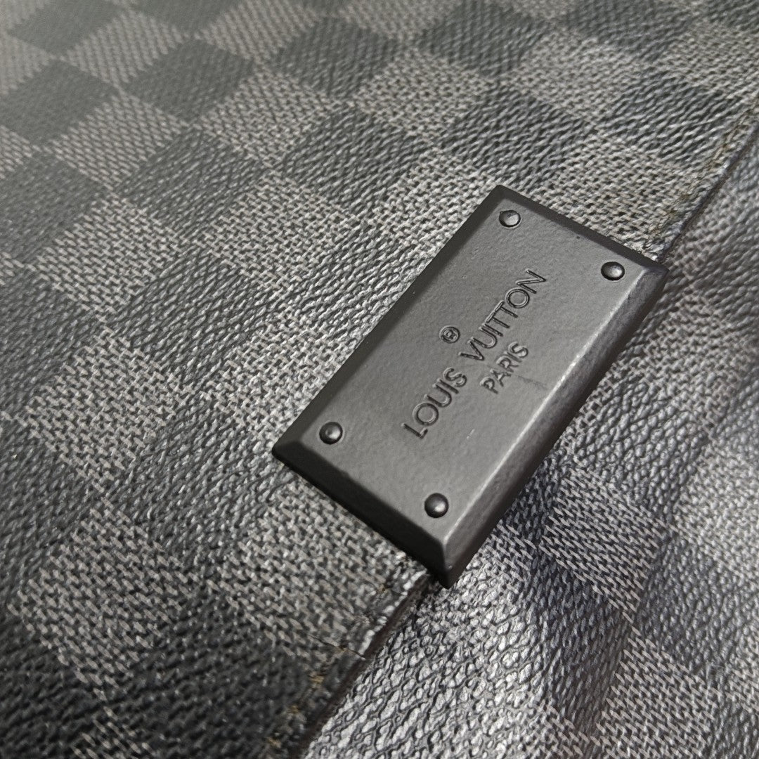 DISTRICT PM Damier Graphite Coated Canvas Gray