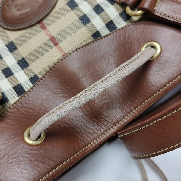 Coated Canvas Shoulder Bag Beige