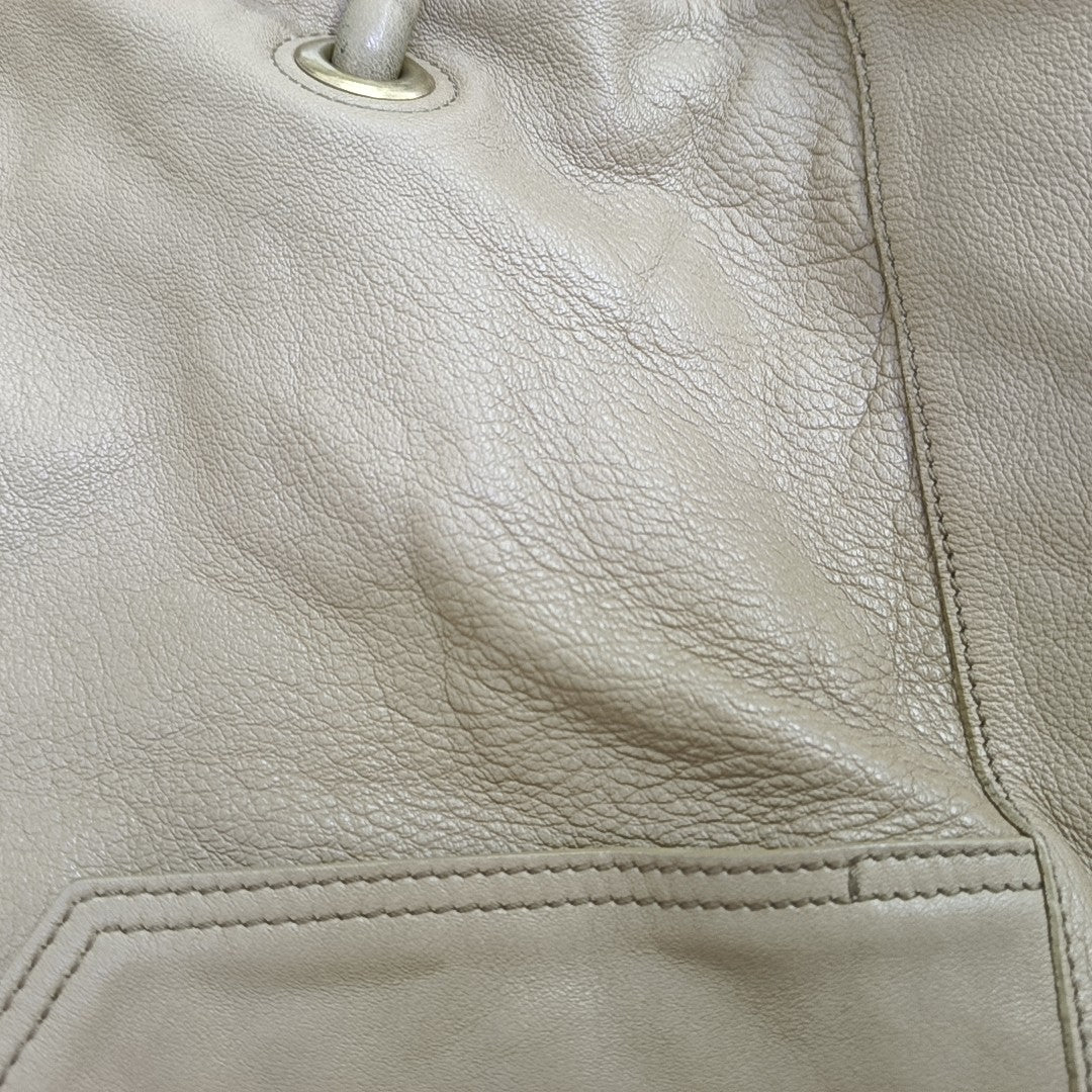 Leather Shoulder Bag Beige