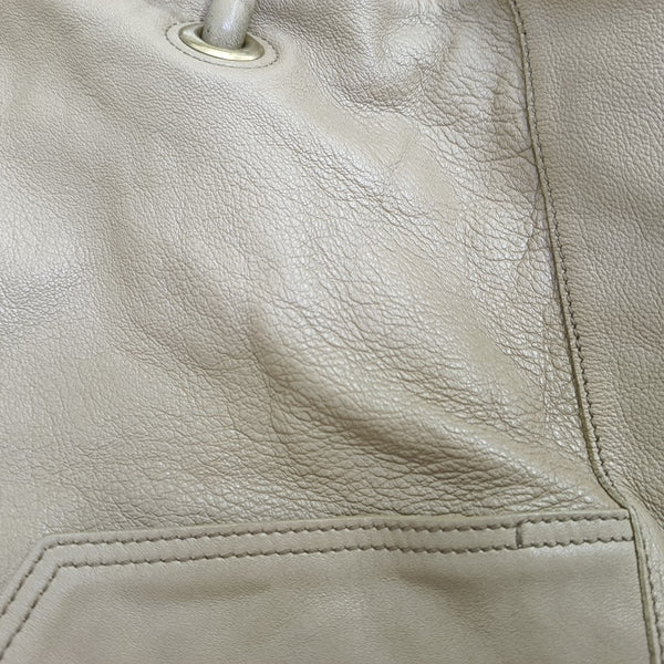 Leather Shoulder Bag Beige