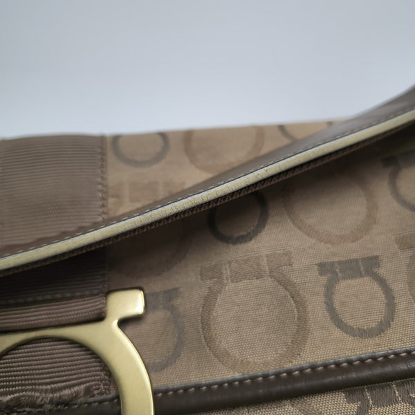 Fabric Top Handle Bag Beige