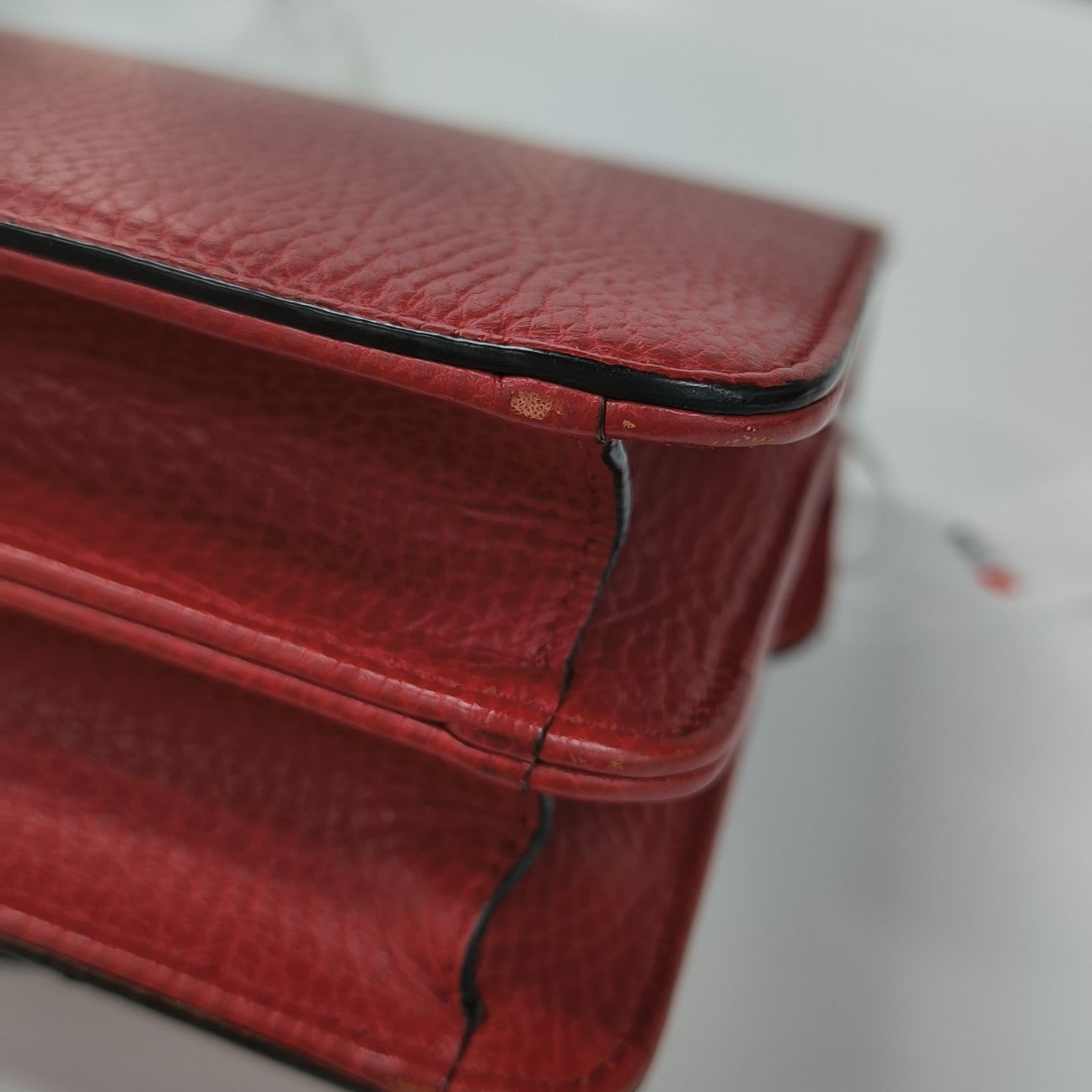 Interlocking G Small Calfskin Red